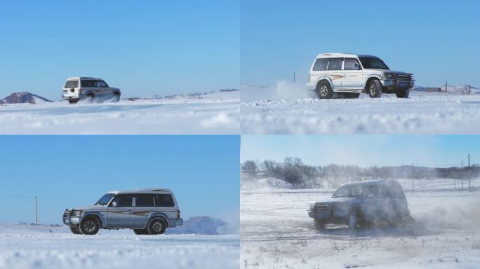 汽车雪地漂移升格