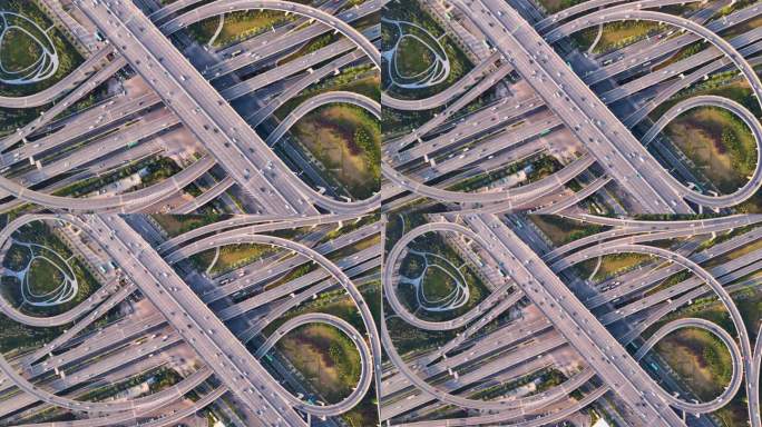 郑州市复杂道路和高速公路鸟瞰图