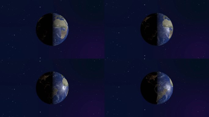4K写实地球 昼夜更替 宇宙空间