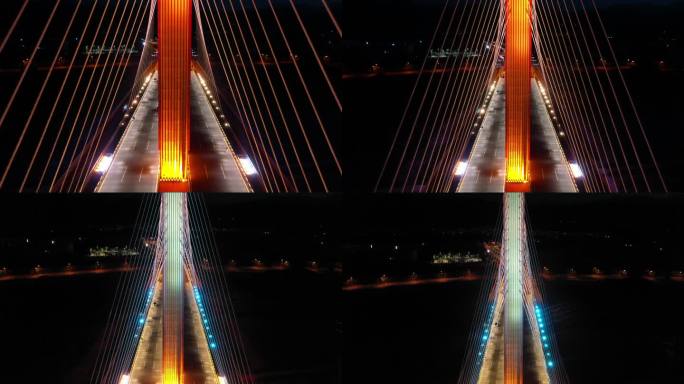 海大1号桥 城市 乐都区 航拍 夜景