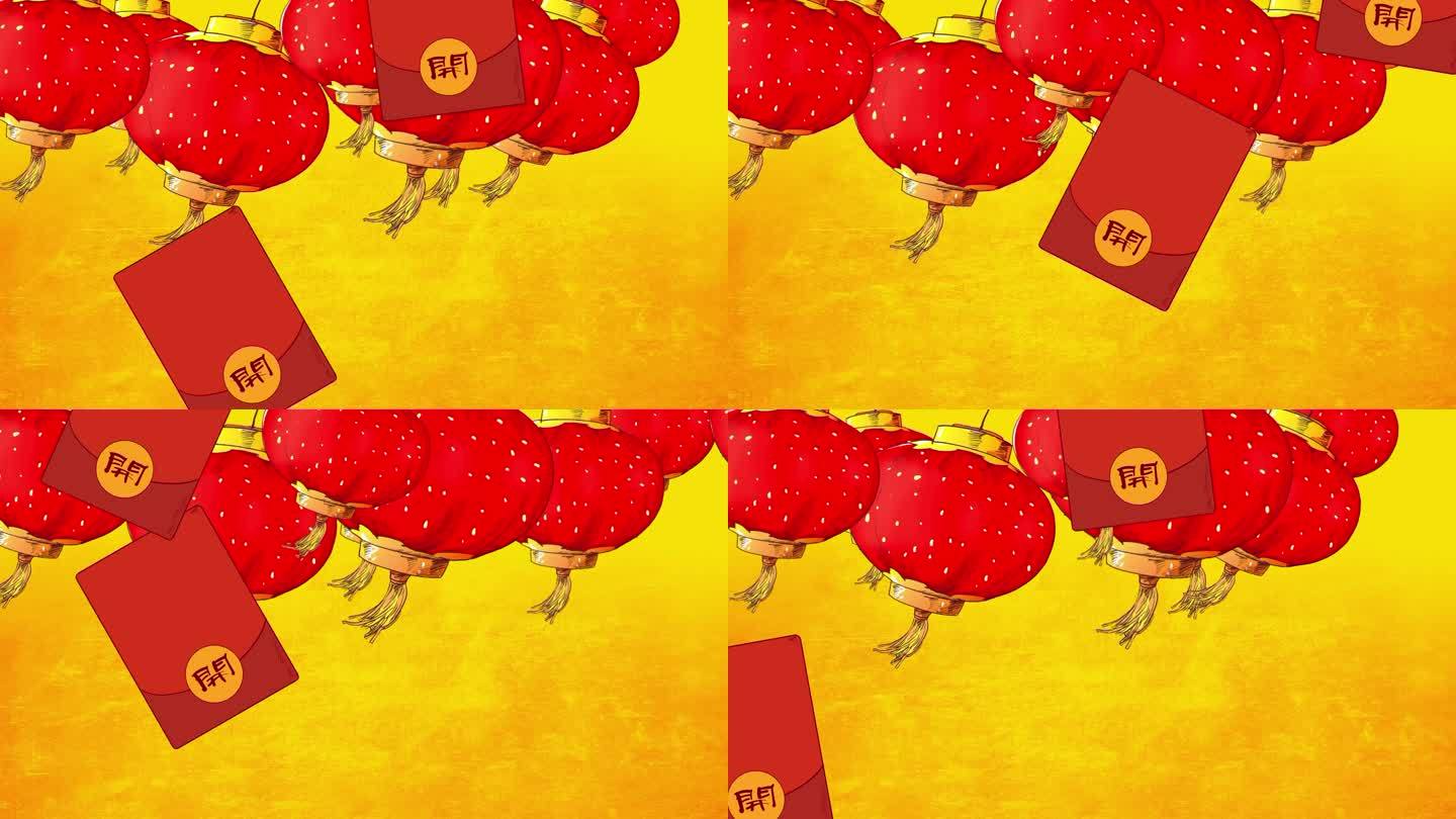 春节红灯笼与新年红包雨