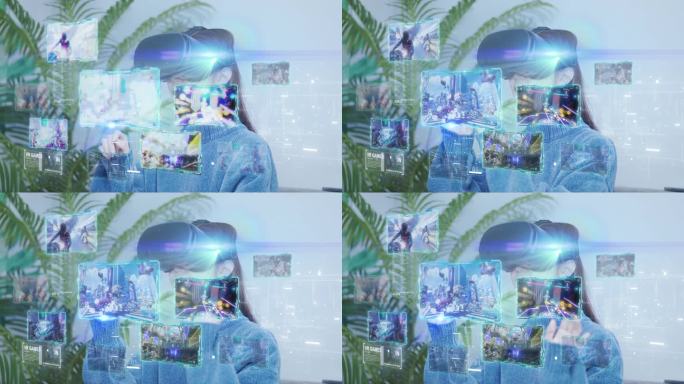 全息素材VR眼镜虚拟触屏游戏
