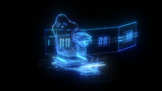 发光全息VR游戏电竞椅通道素材