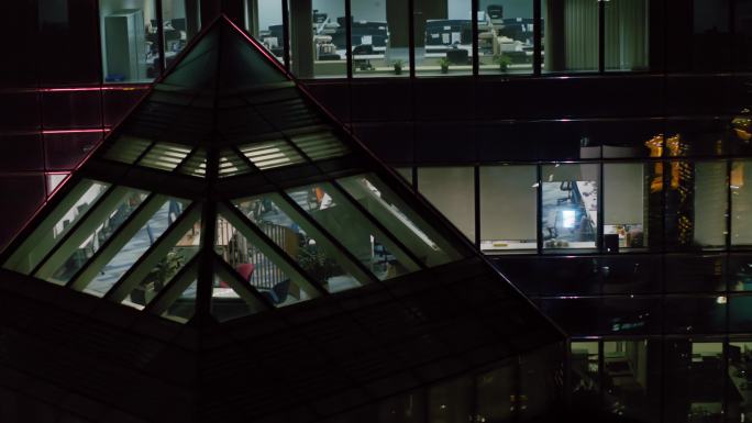 香港航拍港岛夜景