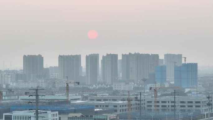 4k-工地日出场景