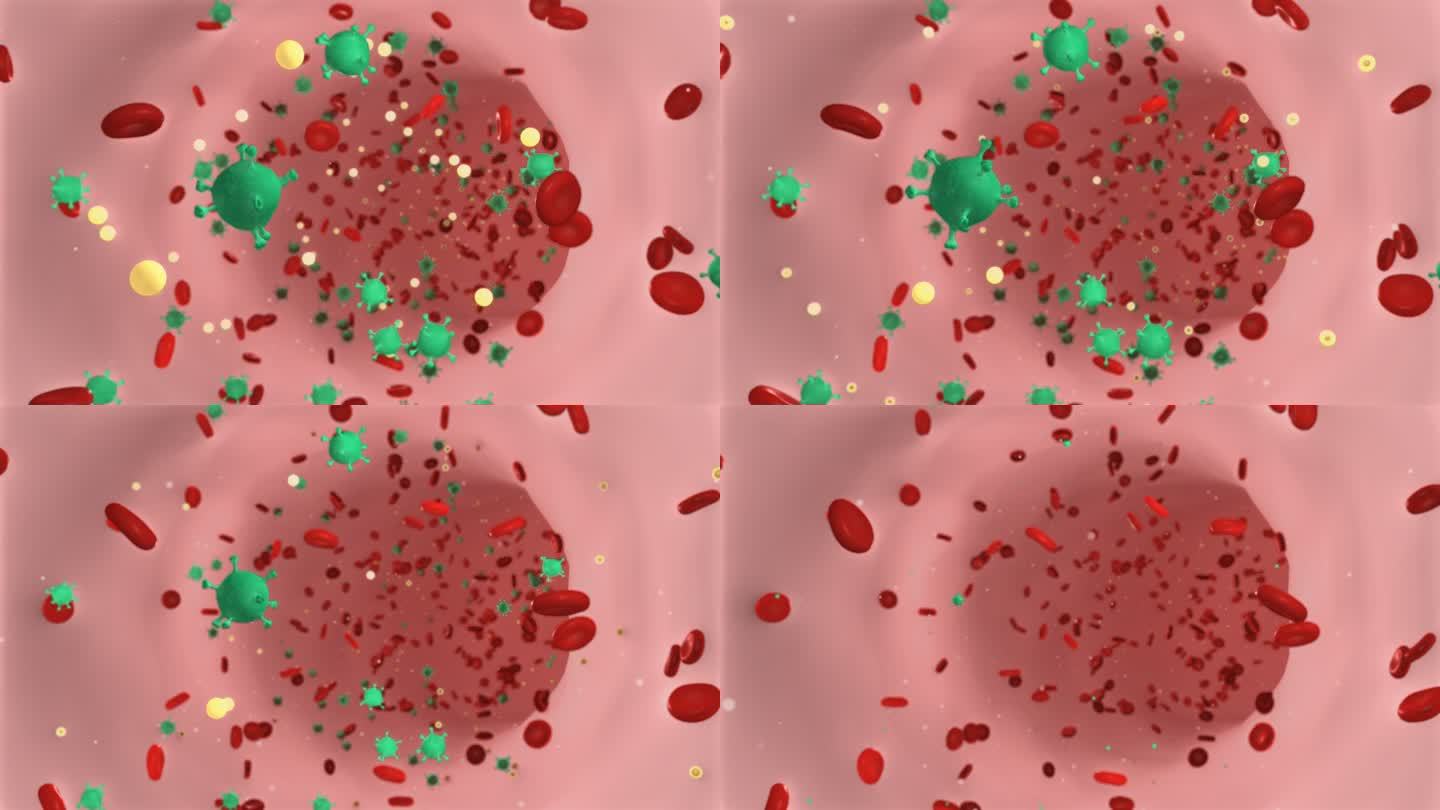 药物分解冠状病毒 杀灭病毒展示 血管