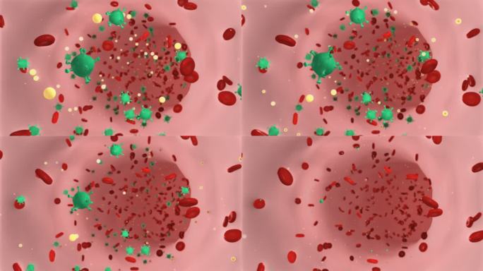 药物分解冠状病毒 杀灭病毒展示 血管