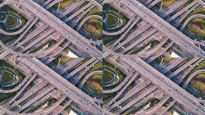 郑州市复杂道路和高速公路鸟瞰图