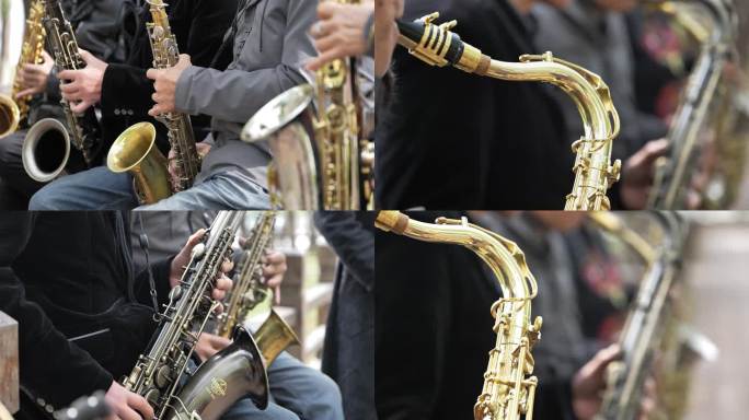 铜管乐萨克斯乐器演奏视频素材