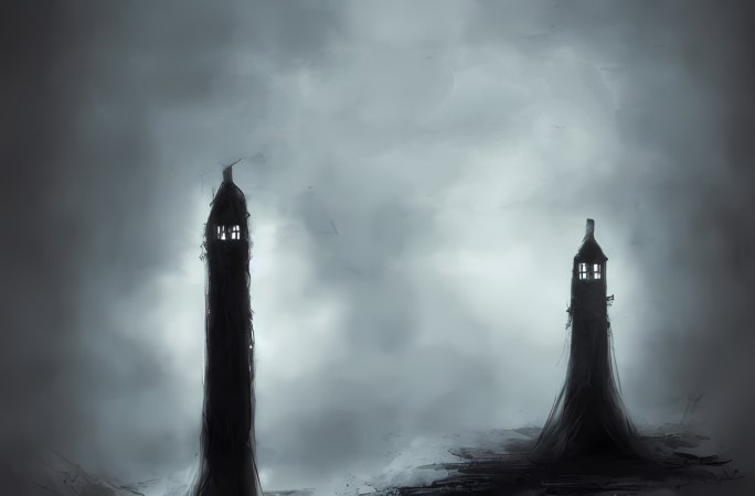 两座黑色高塔