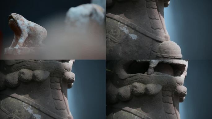 石雕视频百年历史的石蛙石石狮雕刻