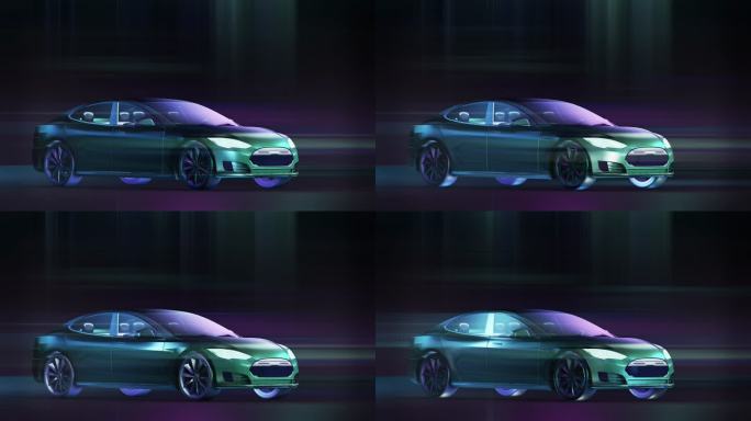 未来高科技跑车虚拟现实虚拟新能源汽车未来