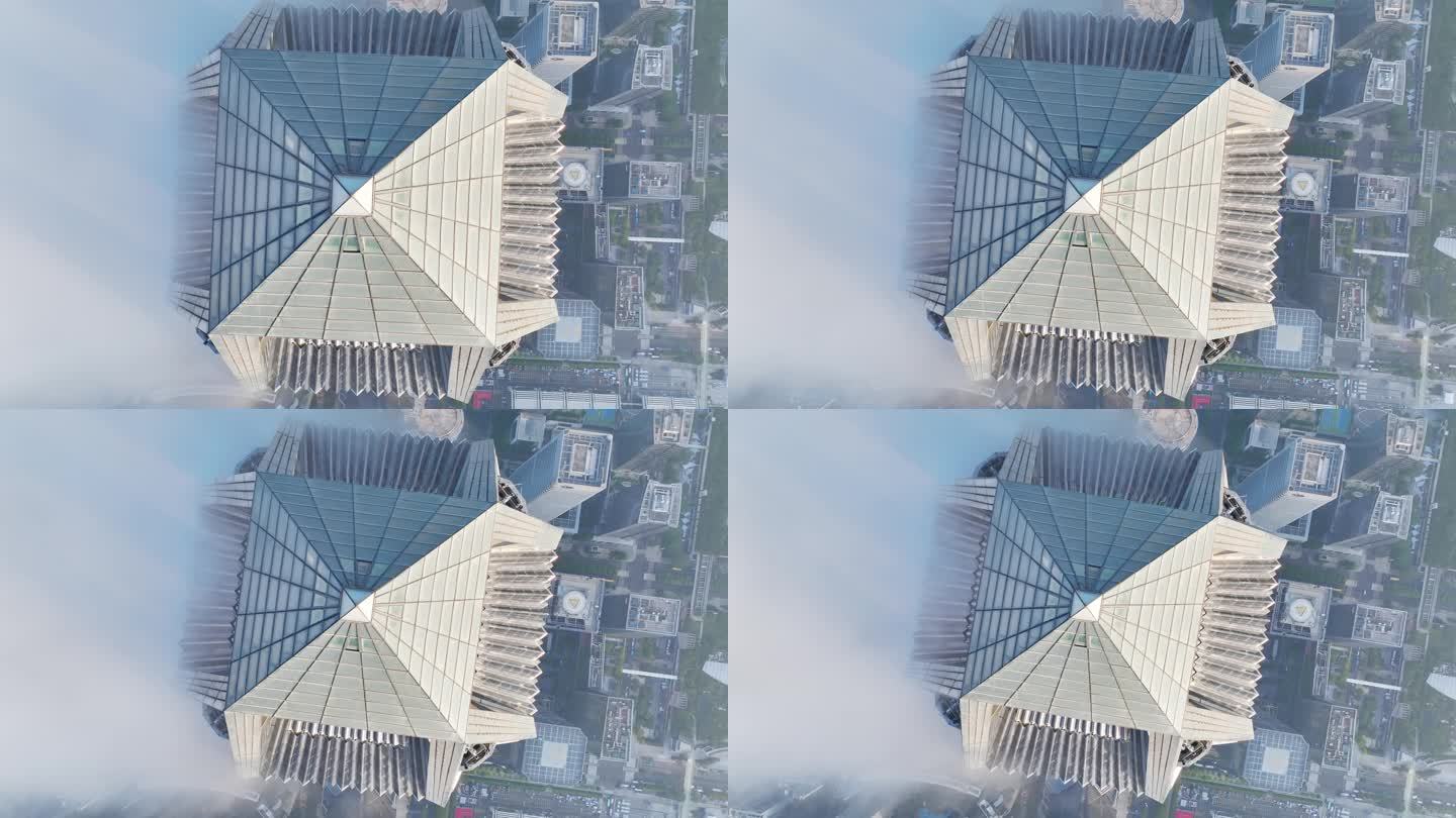 4K正版-俯拍平安大厦钻石顶平流雾04
