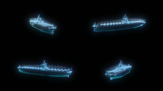 全息粒子船动画素材带通道