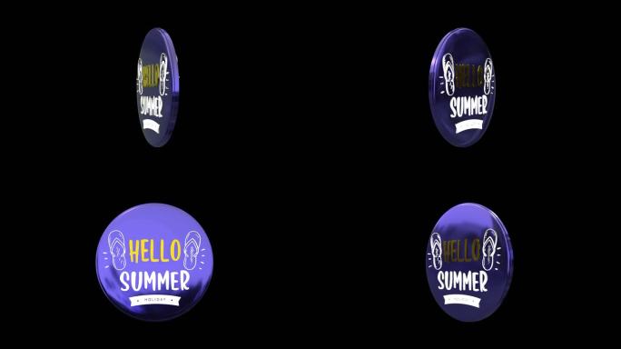 带Alpha频道的Hello Summer循环徽章