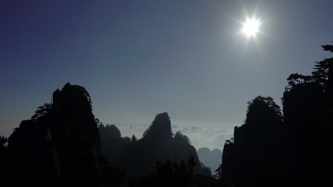 中国黄山轮廓"震撼大气户外风光群山山峦大