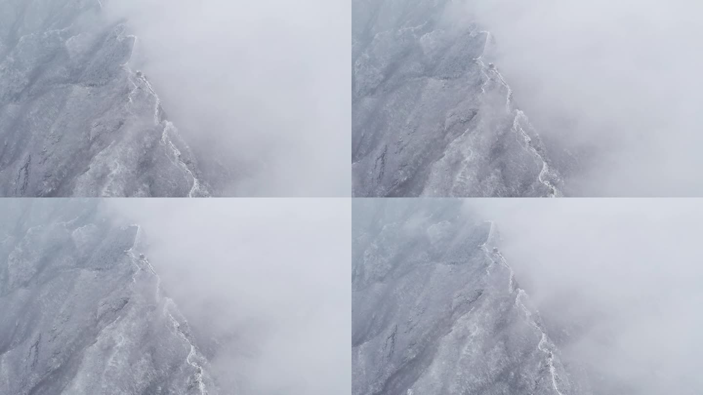 长城下雪冬季长城雪景长城