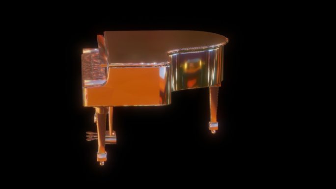 赛博朋克元宇宙钢琴透明通道素材