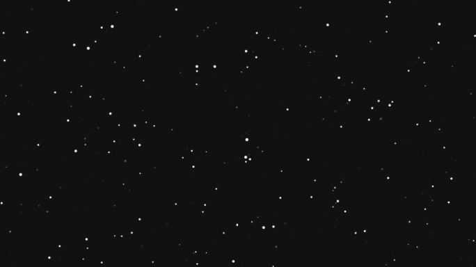 星星背景。清洁黑色背景上的白色颗粒。闪烁的波克粒子。循环库存视频