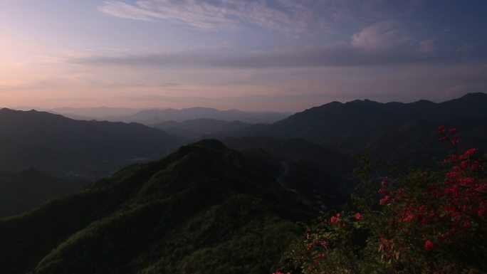 大山 晚霞 美景