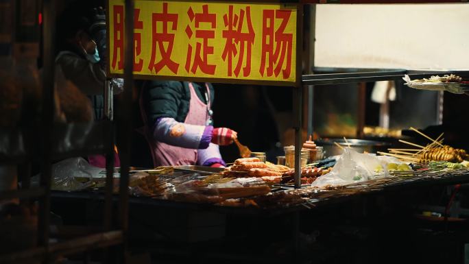 4k城市的夜晚街道生活气息