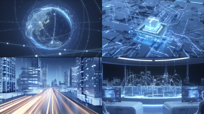 科技城市办公大数据场景-视频素材
