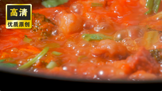 下面条捞面煮面配菜 番茄牛腩面条制作过程