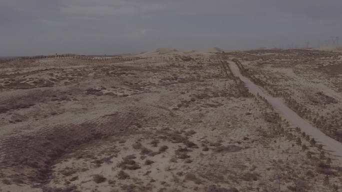航拍戈壁滩沙漠无人区
