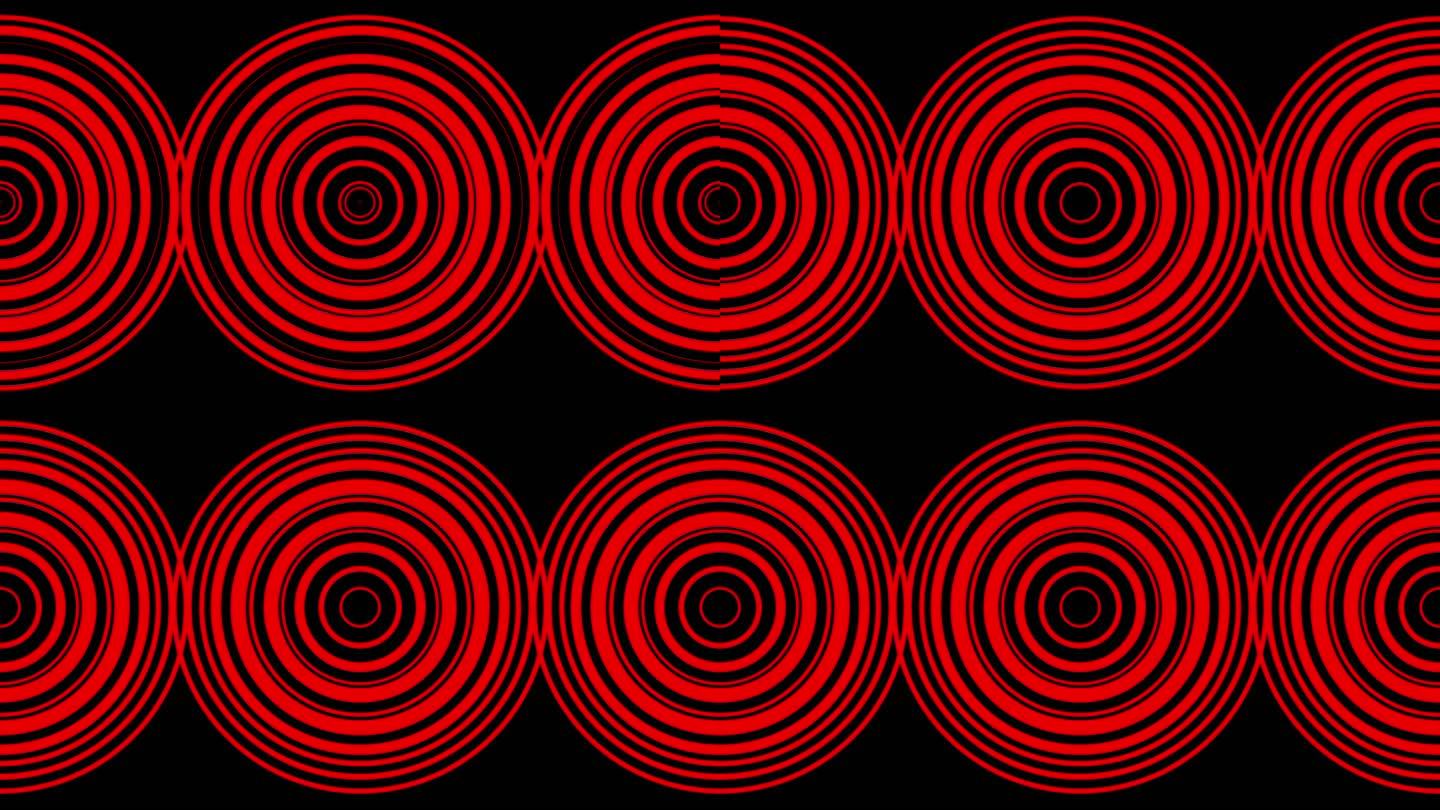 干扰波模式眩晕图案红色圆形波动圆形图案