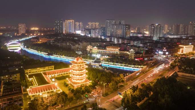 沧州清风楼夜景延时