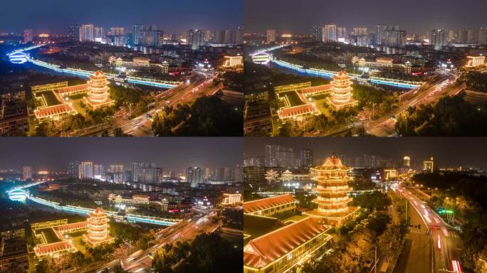 沧州清风楼夜景延时