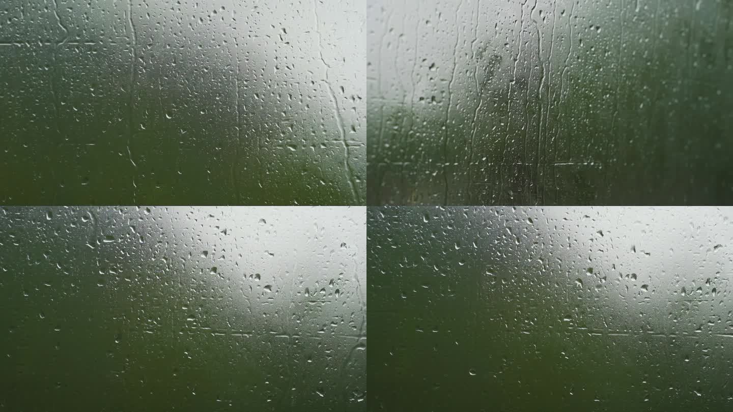 玻璃窗上的水滴下雨悲伤视频素材唯美雨珠