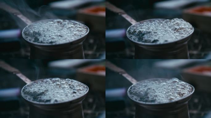 沸腾的罐罐茶汤