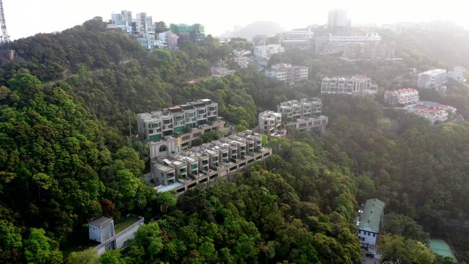 香港最高峰的豪宅风景名胜区酒店航拍