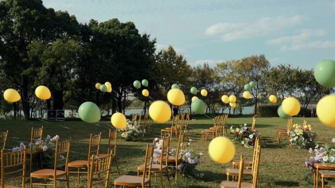 气球凳子户外婚礼布置
