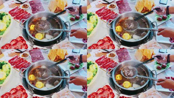 火锅涮肉视频素材
