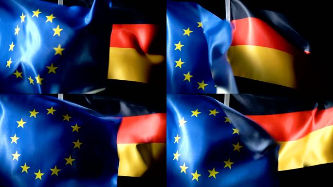 欧盟国旗和德国国旗