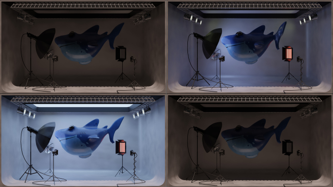 欢快摄影棚小鲨鱼裸眼3D【带工程】