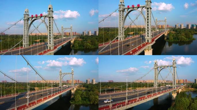 沈阳东塔桥地标建筑航拍4K
