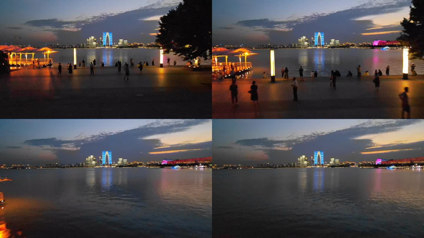 苏州月光码头夜景航拍