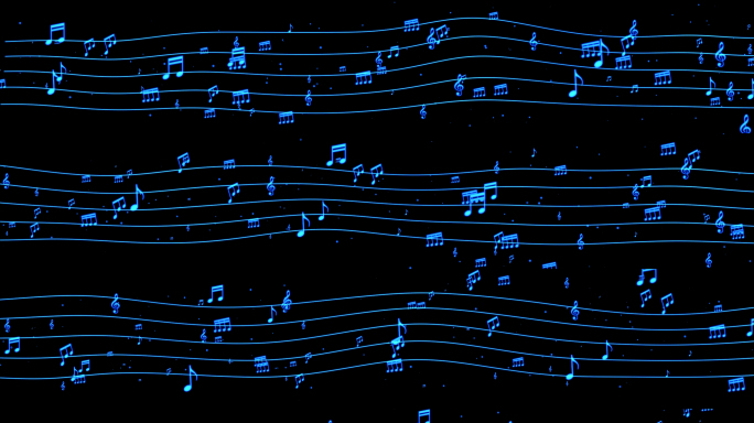 五线谱音符粒子背景8k