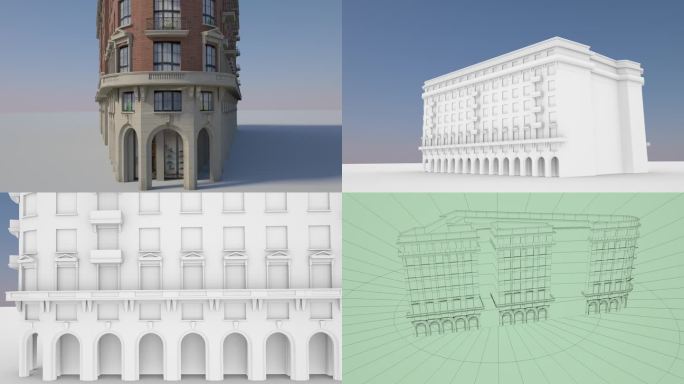 极简武康大楼三维建筑模型