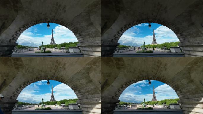 4k延时：法国巴黎埃菲尔铁塔