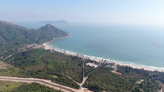 唯美海边大海航拍沙滩眺望海浪海水海岸