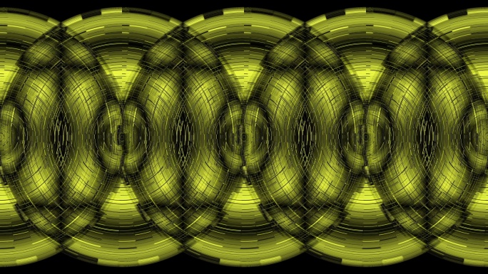 重叠的黄色圆圈音波震荡波纹可视化