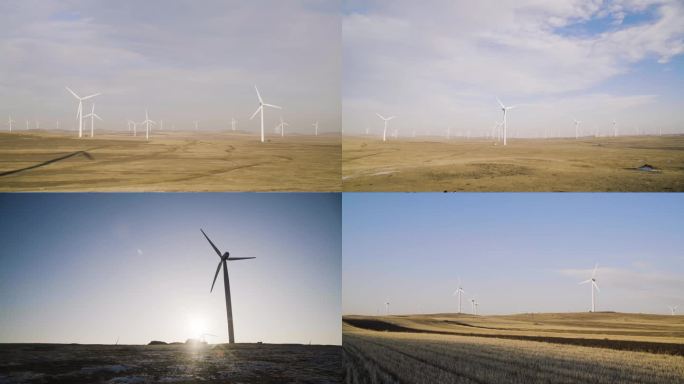 草原风车 风力发电 风车 风叶 新能源