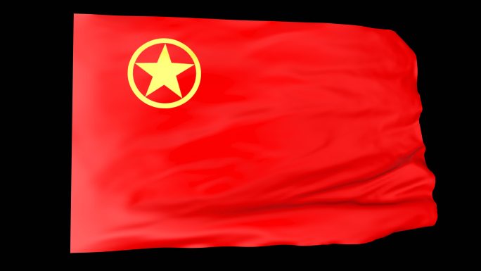 中国共青团旗飘扬4K带通道