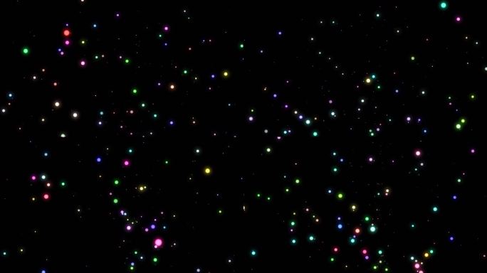 4K彩色粒子星光上升背景