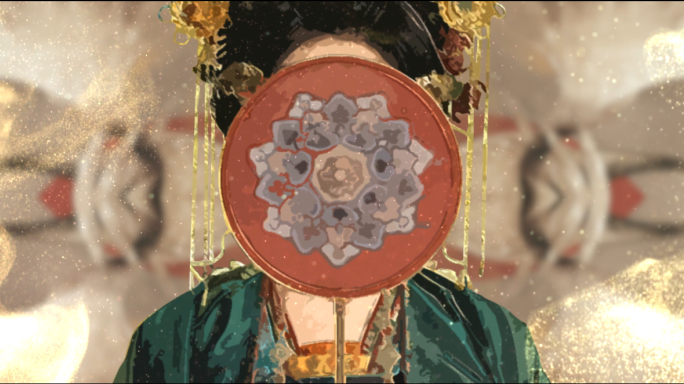 中国风织绣丝绸古画片头AE模板