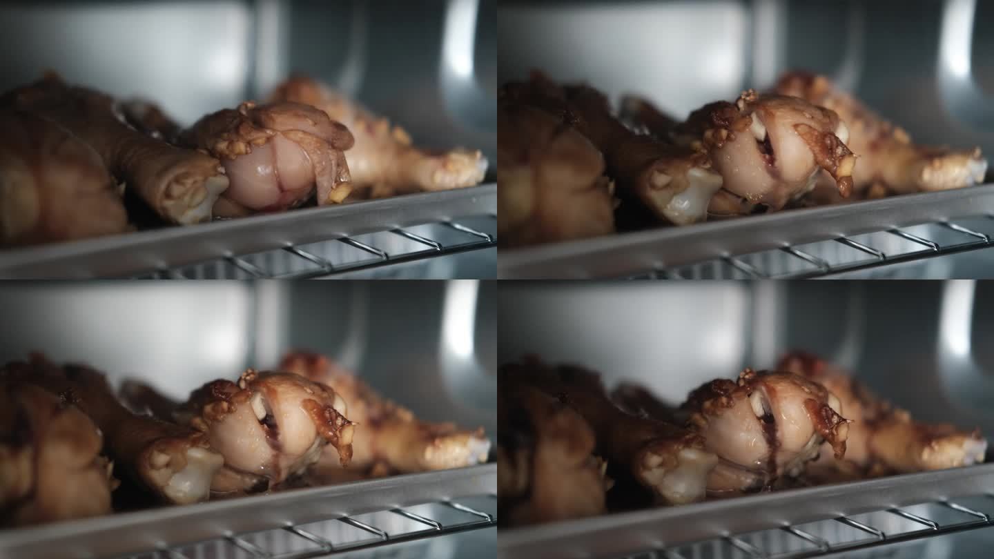 烤箱烤肉烤鸡腿延时视频素材